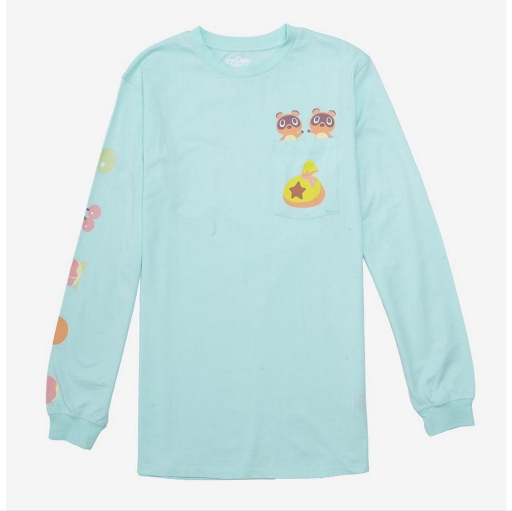 Cakeworthy Nintendo Animal Crossing Timmy & Tommy Pocket Long Sleeve T-Shirt